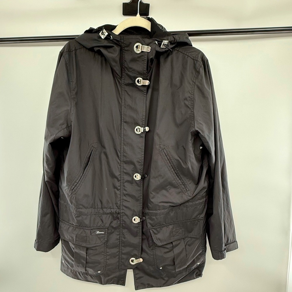 Lauren Ralph Lauren Hooded‎ Utility Jacket Women's Medium Black Toggle Closure